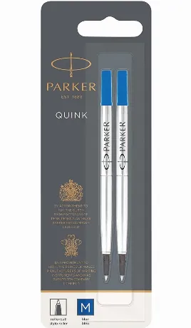 Parker Стержень для ручки-роллера,  M, синий, 2 шт (в блистере)