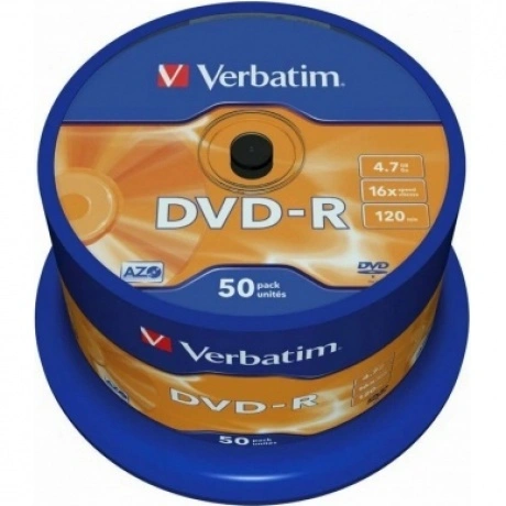 Диск DVD-R Verbatim 4.7Gb 16x Cake Box (50шт) (43548)