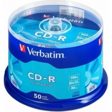 Диск CD-R Verbatim 700Mb 52x Cake Box (50шт) (43351)