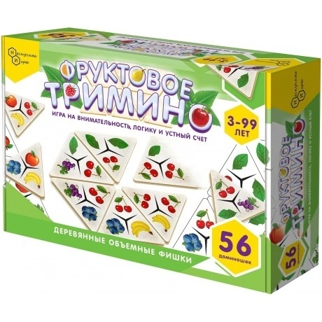 Настольная игра Нескучные игры "Фруктовое тримино" (треугольное ...