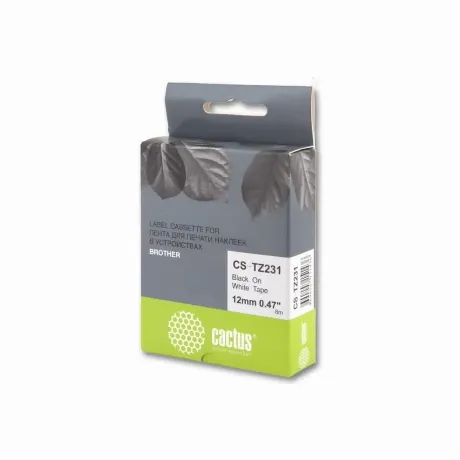 Картридж ленточный Cactus CS-TZ231 TZe-231 черный для Brother 10...