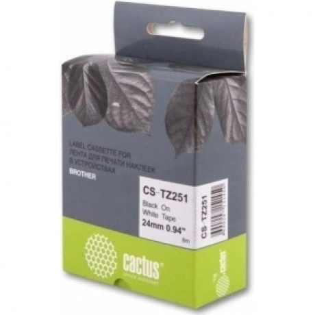 Картридж ленточный Cactus CS-TZ251 TZe-251 черный для Brother 10...