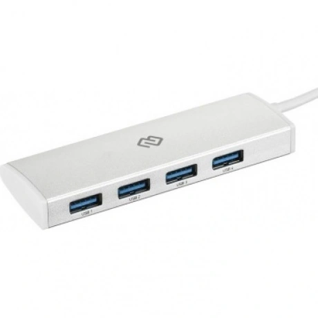 Хаб-разветвитель USB-C Digma HUB-4U3.0-UC-S 4порт. серебристый