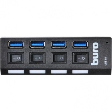 Хаб-разветвитель USB 3.0 Buro BU-HUB4-U3.0-L 4порт. черный
