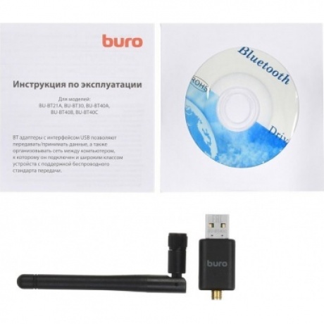 Адаптер USB Buro BU-BT40С черный - фото 4