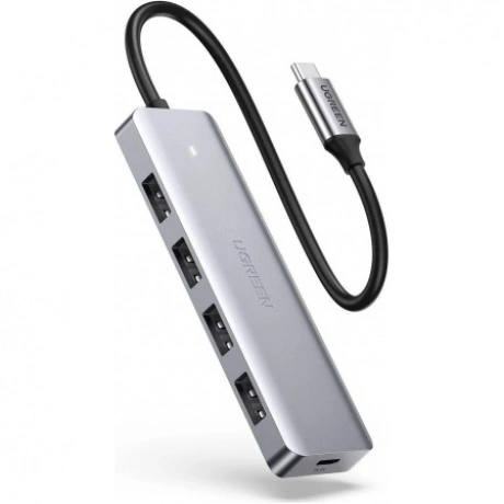 Хаб UGREEN CM219 (70336) 4-Ports USB-C 3.0 Hub. серый