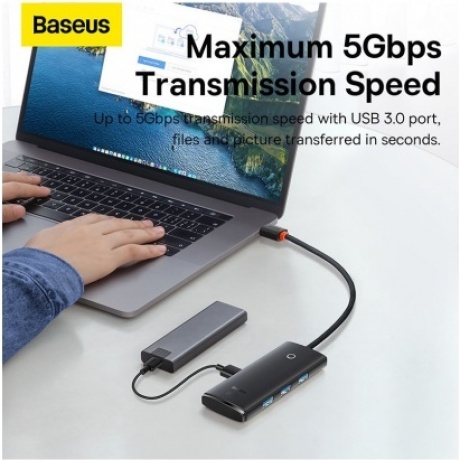 USB-хаб Baseus Lite Series Black (WKQX030001) - фото 12