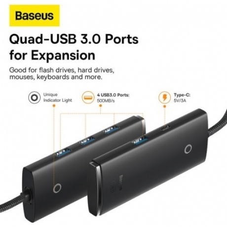 USB-хаб Baseus Lite Series Black (WKQX030001) - фото 15