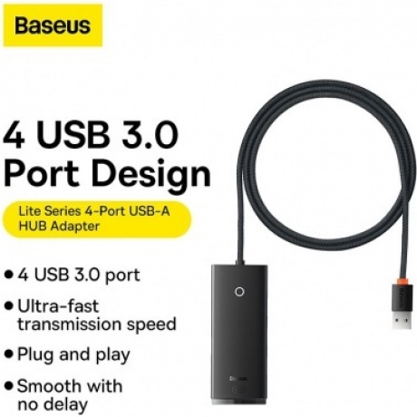 USB-хаб Baseus Lite Series Black (WKQX030101) - фото 10