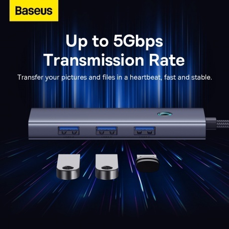 Хаб Baseus BS-OH108 Space Grey (B0005280A813-03) - фото 12
