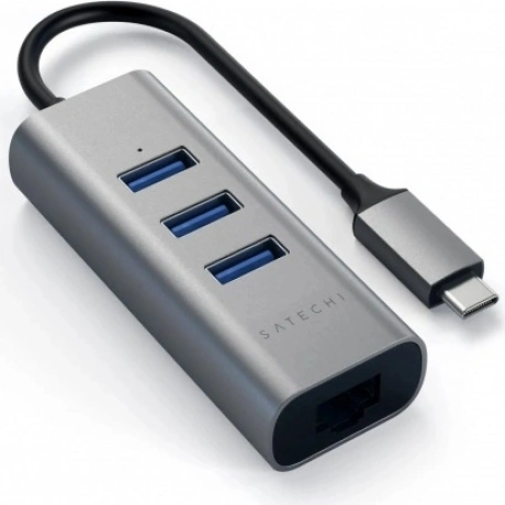 USB-хаб Satechi Type-C 2-in-1 USB 3.0 Aluminum 3 Port Hub and Et...