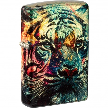 Зажигалка Zippo Painted Tiger Design с покрытием 540 Tumbled Bra...