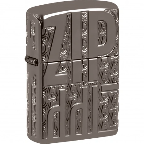 Зажигалка Zippo Reverse Carve с покрытием Black Ice чёрная глянц...
