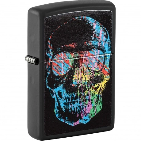 Зажигалка Zippo Skull Design с покрытием Black Matte черная