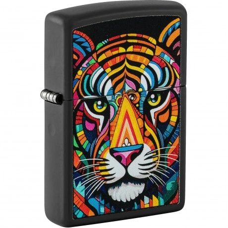 Зажигалка Zippo Tiger Stripes Design с покрытием Black Matte чер...