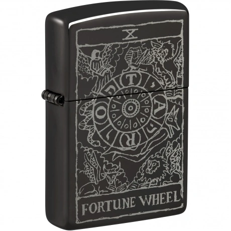 Зажигалка Zippo Wheel Of Fortune с покрытием High Polish Black ч...