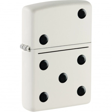 Зажигалка Zippo Домино с покрытием Domino Design White Matte бел...