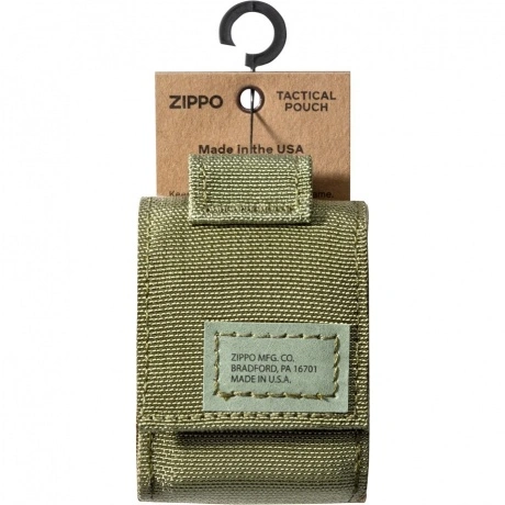 Чехол для зажигалки Zippo с фиксатором на ремень, зеленый