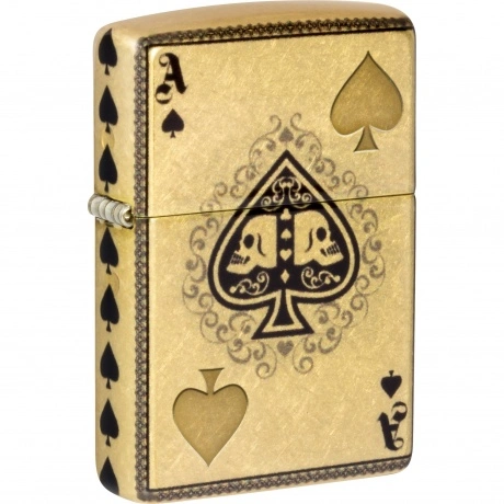 Зажигалка Zippo Ace of Skulls Design с покрытием 540 Tumbled Bra...