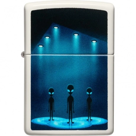 Зажигалка Zippo Aliens Design с покрытием Glow In The Dar белая ...