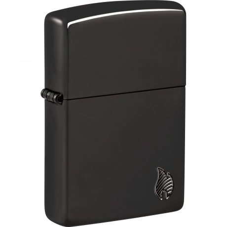 Зажигалка Zippo Armor Flame c покрытием High Polish Black черная