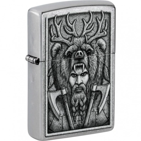 Зажигалка Zippo Barbarian Design с покрытием Street Chrome сереб...