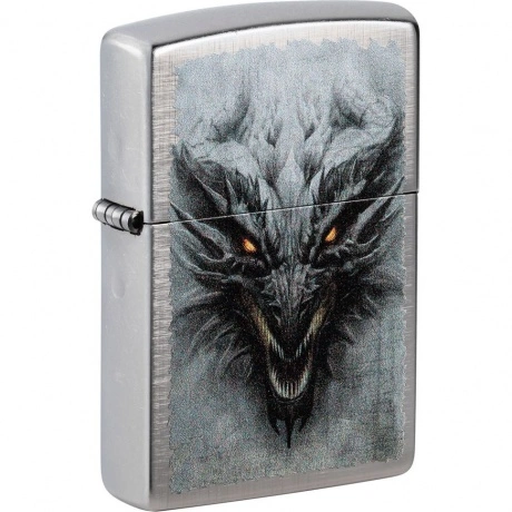 Зажигалка Zippo Dragon Design с покрытием Linen Weave серебриста...