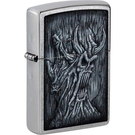 Зажигалка Zippo Evil Tree с покрытием Street Chrome серебристая