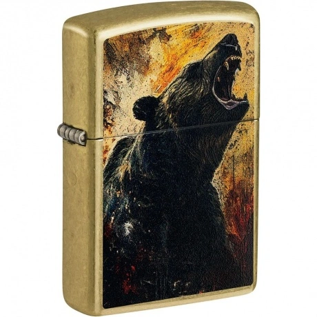 Зажигалка Zippo Grizzly Roar золотистая