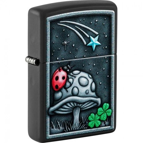 Зажигалка Zippo Ladybug Design с покрытием Black Matte черная ма...