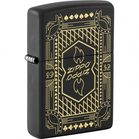Зажигалка Zippo Lines Design с покрытием Black Matte черная мато...