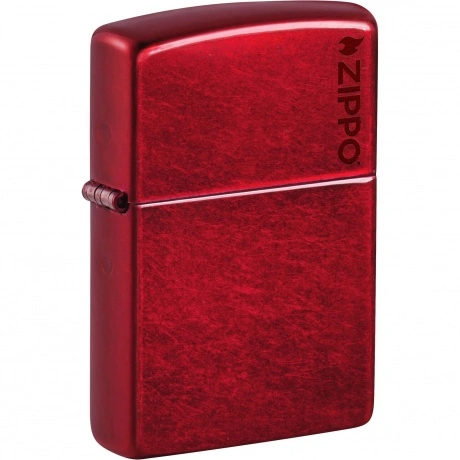 Зажигалка Zippo Logo с покрытием Candy Apple Red красная глянцев...