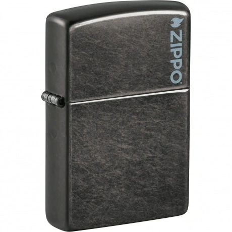 Зажигалка Zippo Logo с покрытием Gray Dusk серая матовая