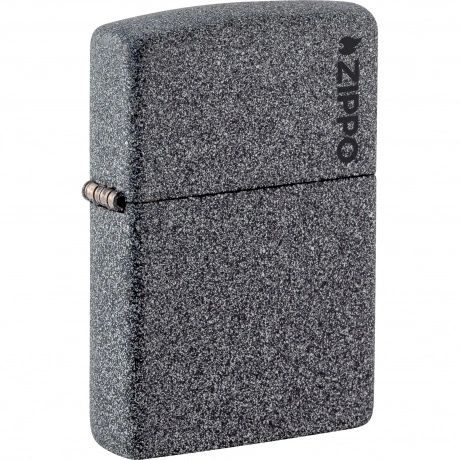 Зажигалка Zippo Logo с покрытием Iron Stone серая матовая