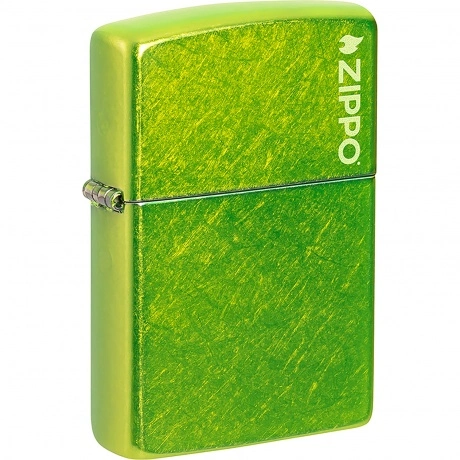 Зажигалка Zippo Logo с покрытием Lurid зеленая глянцевая