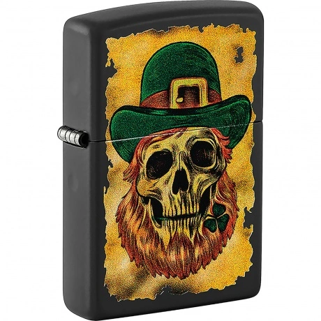 Зажигалка Zippo Lucky Map с покрытием Black Matte черная