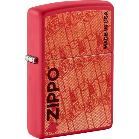 Зажигалка Zippo Made in USA Design с покрытием Red Matte красная