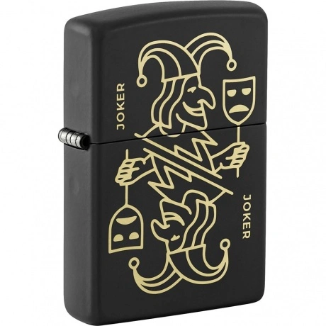 Зажигалка Zippo Masked Joker Design с покрытием Black Matte черн...