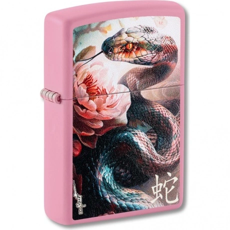 Зажигалка Zippo Mazzi Anaconda с покрытием Pink Matte розовая ма...