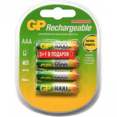 Аккумулятор GP 100AAAHC3/1 AAA NiMH 1000mAh (4шт)  (промо:3+1)