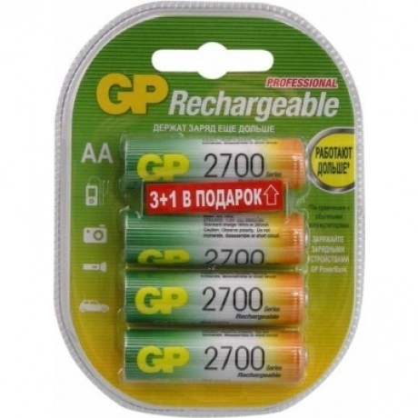 Аккумулятор GP 270AAHC3/1 AA NiMH 2700mAh (промо:3+1) (4шт)