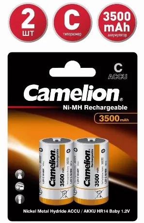 Аккумулятор Camelion C- 3500mAh Ni-Mh BL-2 (NH-C3500BP2, 1.2В)  ...
