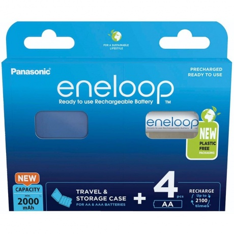 Аккумуляторы Eneloop BK-3MCDEC4BE AA 2000 4шт+кейс - фото 3