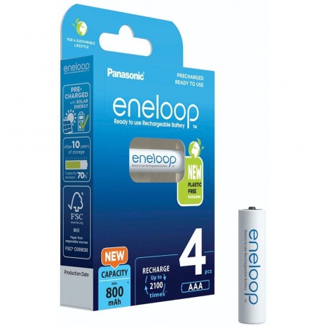 Аккумуляторы Eneloop BK-4MCDE/4BE AAA 800 4шт - фото 2