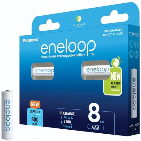 Аккумуляторы Eneloop BK-4MCDE/8BE AAA 800 8шт - фото 1