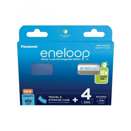 Аккумуляторы Eneloop BK-4MCDEC4BE AAA 800 4шт+кейс - фото 1