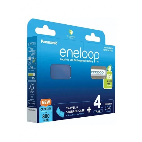 Аккумуляторы Eneloop BK-4MCDEC4BE AAA 800 4шт+кейс - фото 3