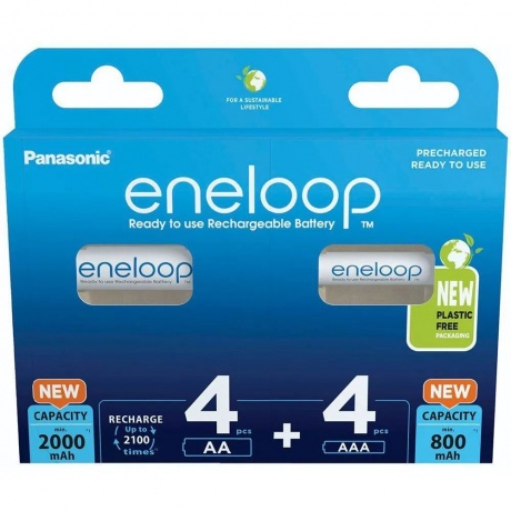 Аккумуляторы Eneloop BK-KJMCDE44E AA 2000+AAA 800 (4+4)шт - фото 1