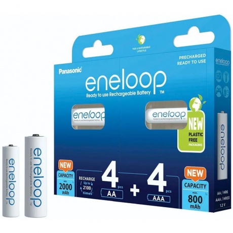 Аккумуляторы Eneloop BK-KJMCDE44E AA 2000+AAA 800 (4+4)шт - фото 3