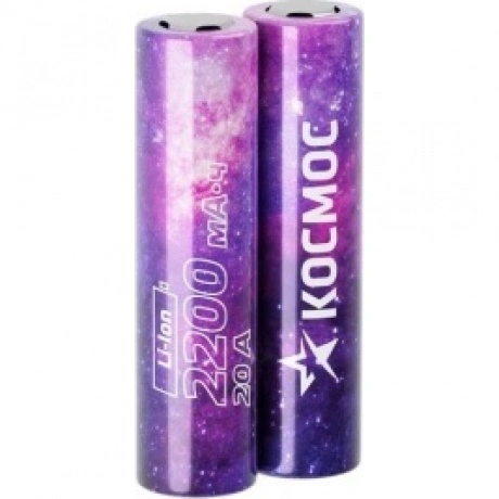 Аккумулятор Космос 18650 Li-ion 2200 mAh без защиты, 2 шт шринк ...